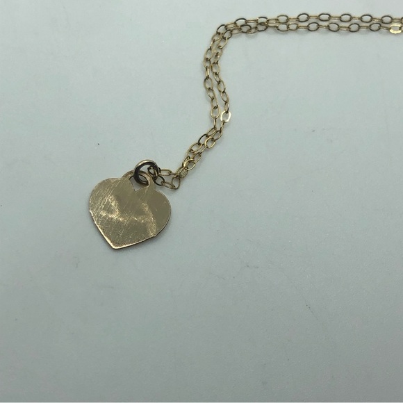 Vtg 14k Gold Filled Cursive F*** Swear / Curse Word Heart Necklace 21” + .5” - Picture 4 of 7